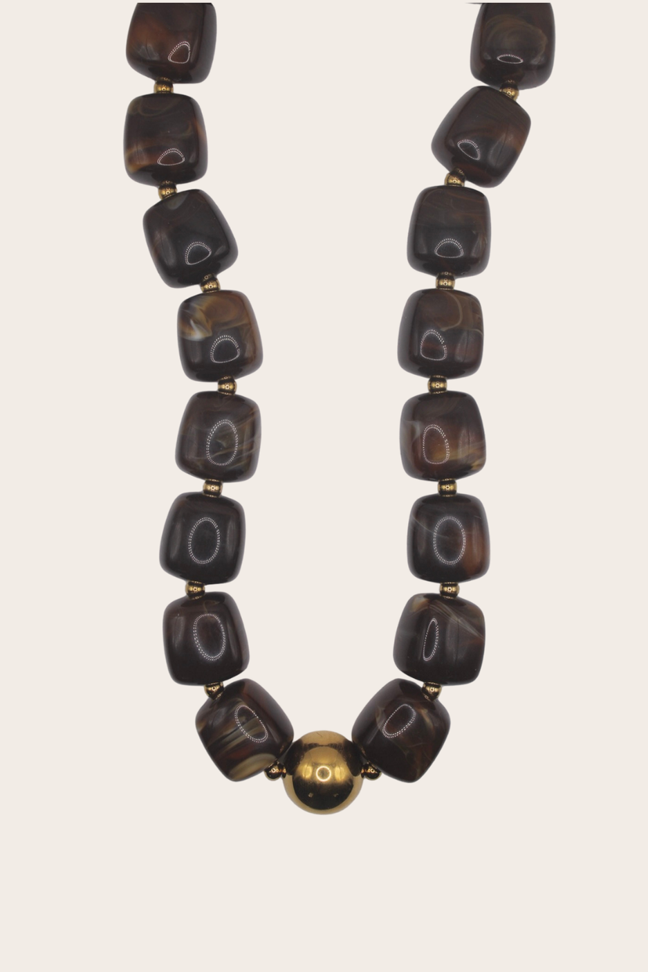 Serena Brown Chain necklace with warm brown details