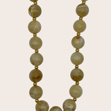 Macarena Beige Chain – 16" + 2" Stainless steel, gold plated & resin jewelry by M•Bali the Shop