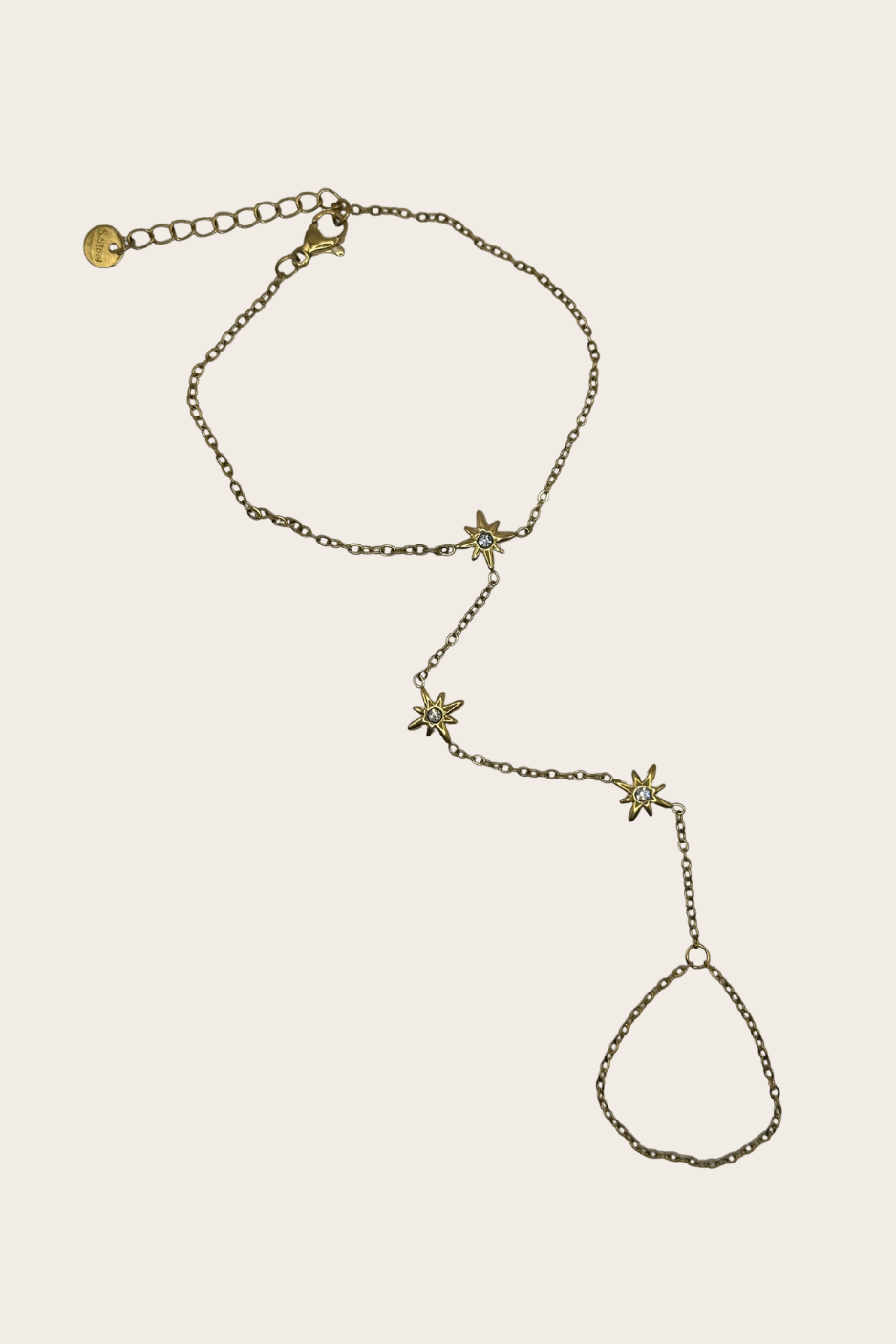 Estrella Hand Chain – 6" + 2" Stainless steel hand chain (bracelet-to-ring design) jewelry by M•Bali the Shop