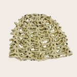 Lucía beige crochet hat with extra glitter accents