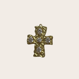 Big Hammered Cross Charm