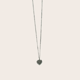 Silver Double Heart cz Necklace