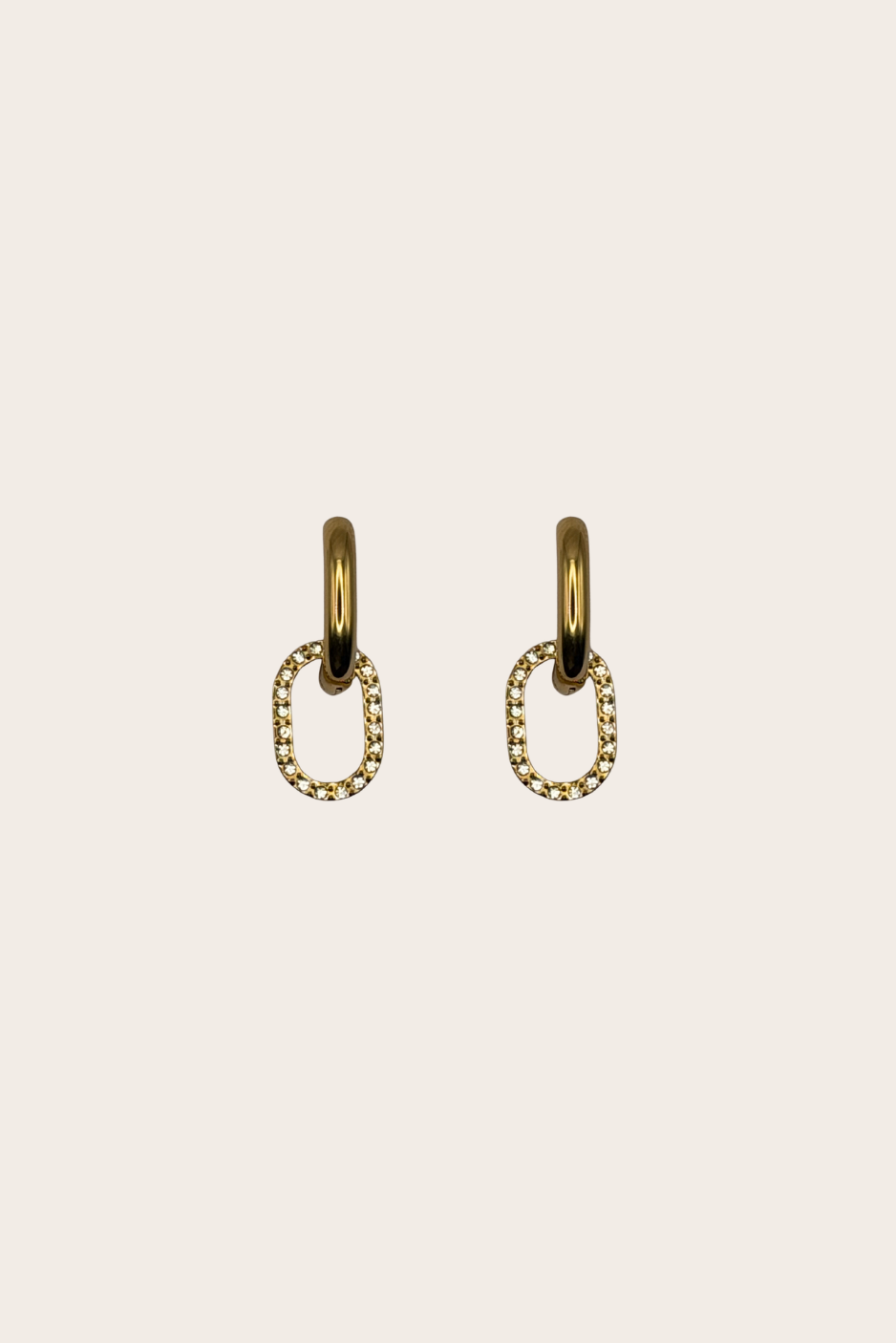 Golden cz Link Huggies jewelry by M Bali