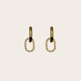 Golden cz Link Huggies jewelry by M Bali