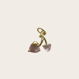 Pink Heart Cherries Charm