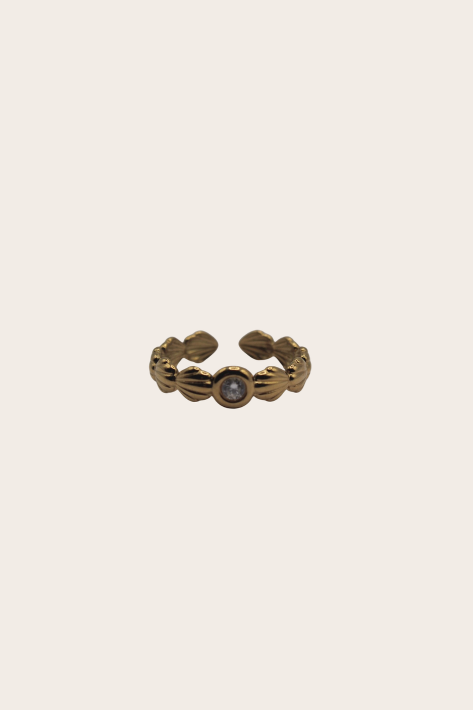 Brisa Ring featuring a slim band with repeating organic details