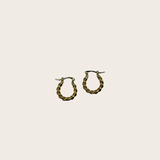 Dainty Rope Hoops, gold earrings with slim hoops with a twisted rope-inspired texture
