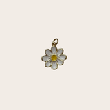 White and Yellow Flower Charm