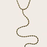 Kalena Lariat, gold necklace with a delicate lariat silhouette with a long drop detail