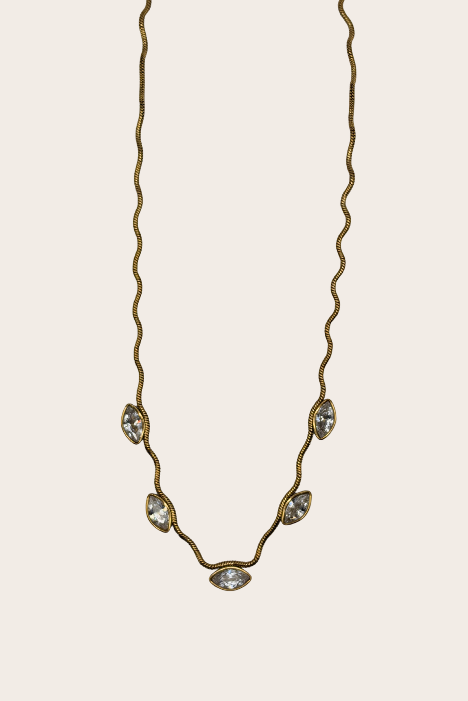 Wavy Diamonds Chain by M Bali - stainless steel jewelry