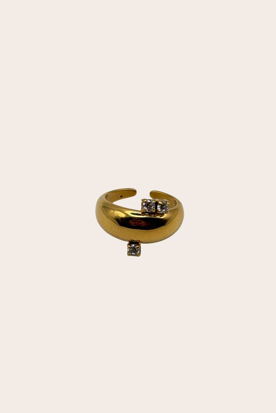 Golden Diamonds Band Ring by M Bali - stainless steel jewelry
