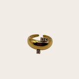 Golden Diamonds Band Ring by M Bali - stainless steel jewelry