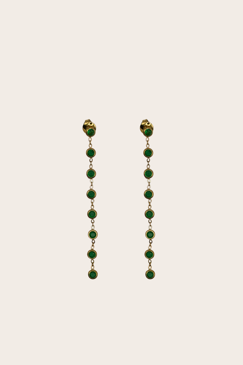 Green Diamonds Earrings by M Bali - stainless steel jewelry