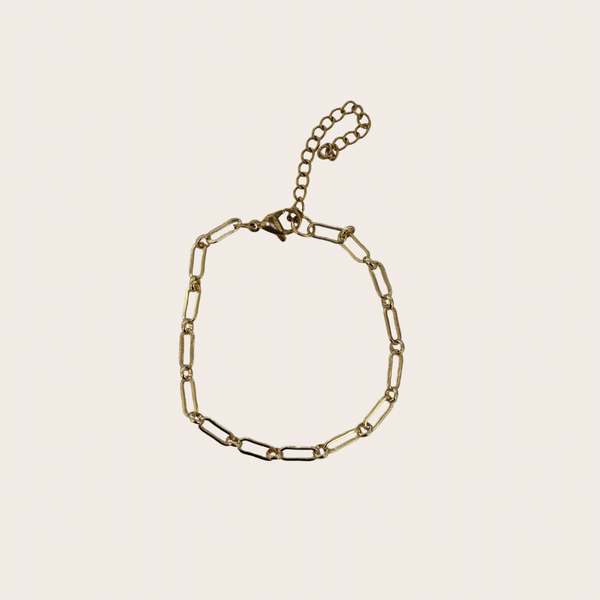Charm Bar Bracelet Style - Dainty Flat Oval Link