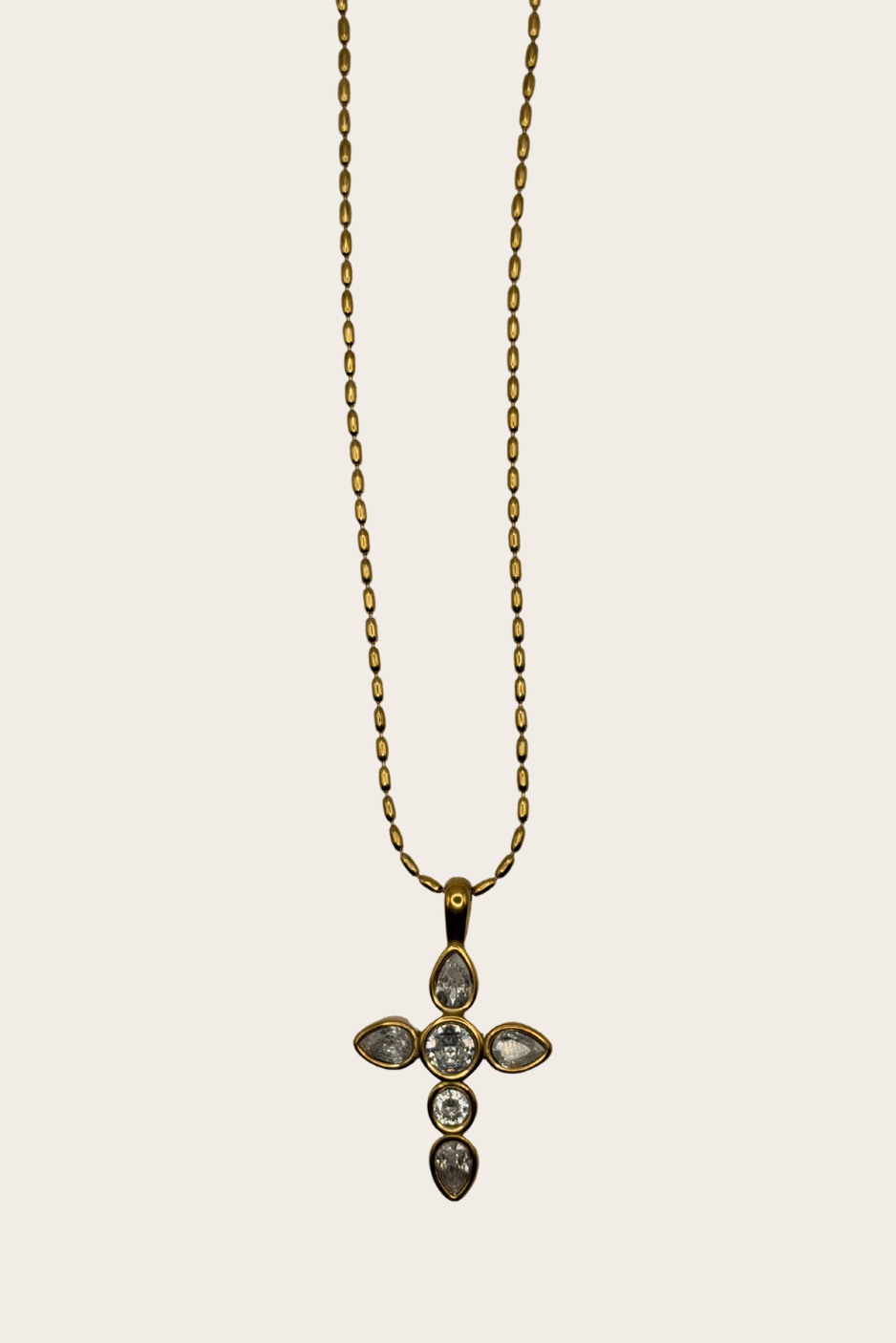 Diamonds Cross Necklace by M Bali - stainless steel jewelry
