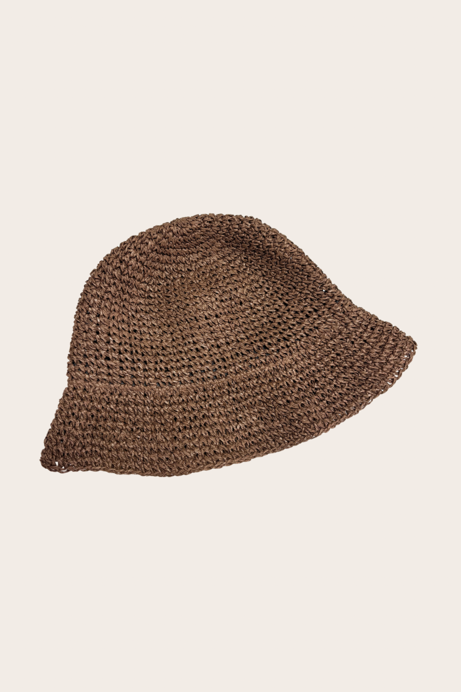 Maia brown woven straw hat with a warm neutral finish