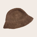 Maia brown woven straw hat with a warm neutral finish