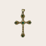 Green cz Cross Charm