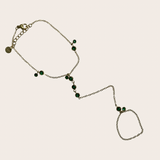 Emerald Dangling Diamonds Hand Chain