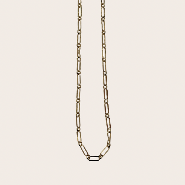 Charm Bar Chain Style - Dainty Flat Oval Link