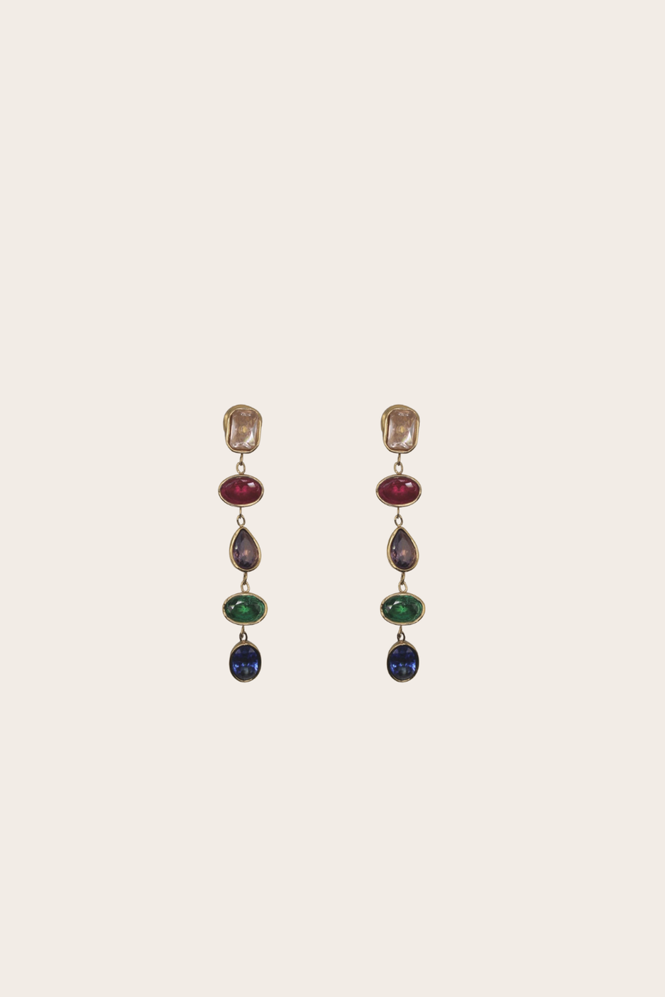 Rocío Earrings featuring multicolor linear bead drops