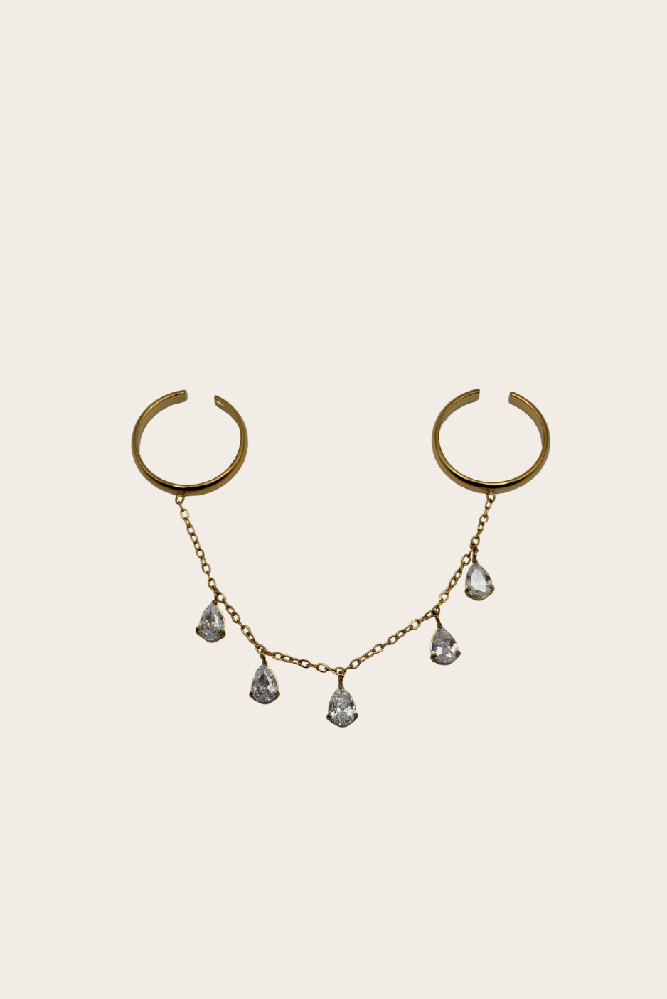 Double Diamonds Chain Ring by M Bali - stainless steel jewelry