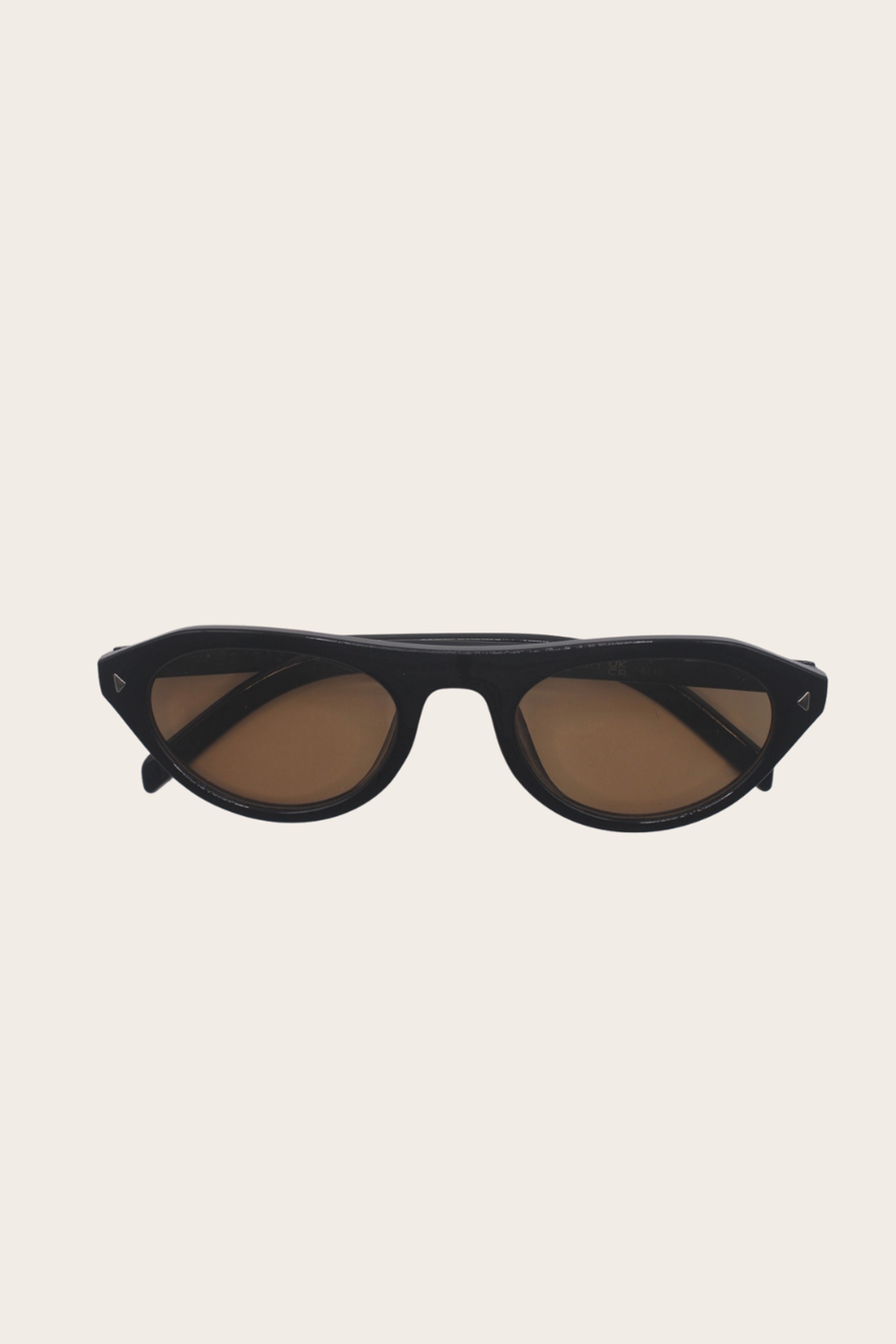 Priscila Black Sunglasses featuring a tortoiseshell cat-eye frame with brown lenses