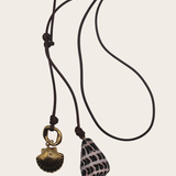 Brown Shells Leather Multi-Use Necklace