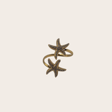 Double Starfish cz Ring