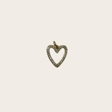 Heart cz Outline Charm