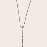 Dainty Tré Lariat, gold necklace with a dainty lariat silhouette with a refined drop detail
