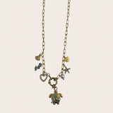 Aqua Turtle Charms Chain