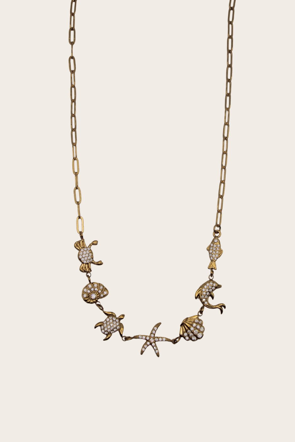 Sea Life Chain necklace with assorted ocean-inspired details