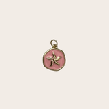 Pinky Round Flower Charm