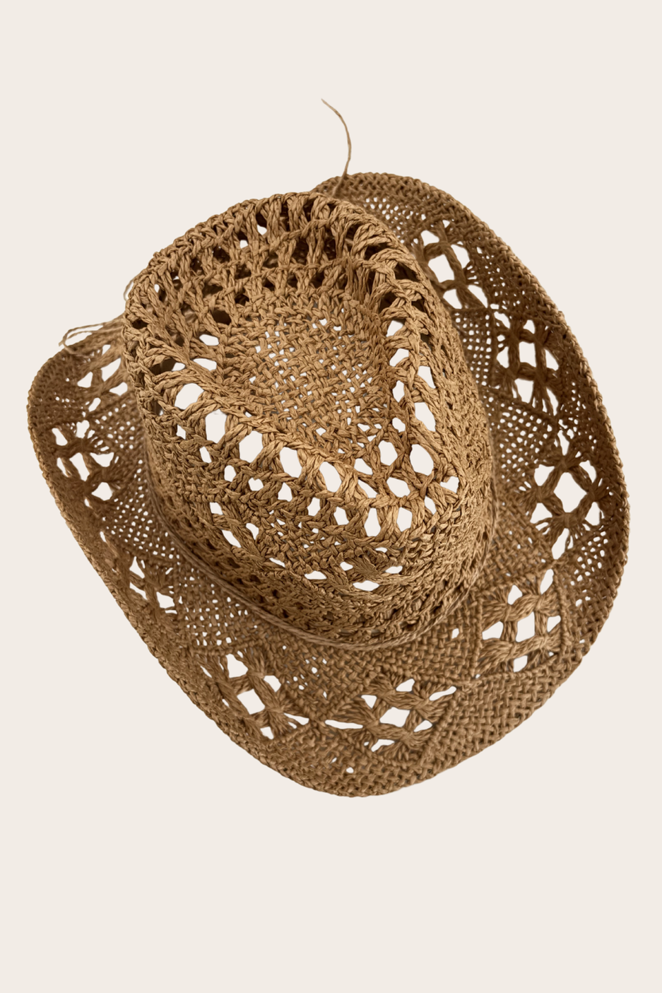 Lía Khaki Cowboy Hat featuring a khaki open-weave western silhouette