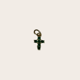Mini Emerald cz Cross Charm