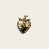 Big Golden Strawberry Charm