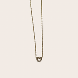 Golden Dainty cz Heart Necklace