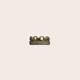 Double Tone Chain cz Ring