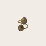 Double Seashell cz Ring