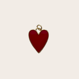 Mid Red Enamel Heart Charm