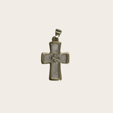 White cz Cross Charm