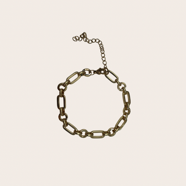 Charm Bar Bracelet Style - Flat Circle and Rectangle Link