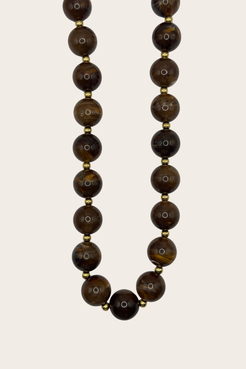 Macarena Brown Chain – 16" + 2" Stainless steel, gold plated & resin jewelry by M•Bali the Shop