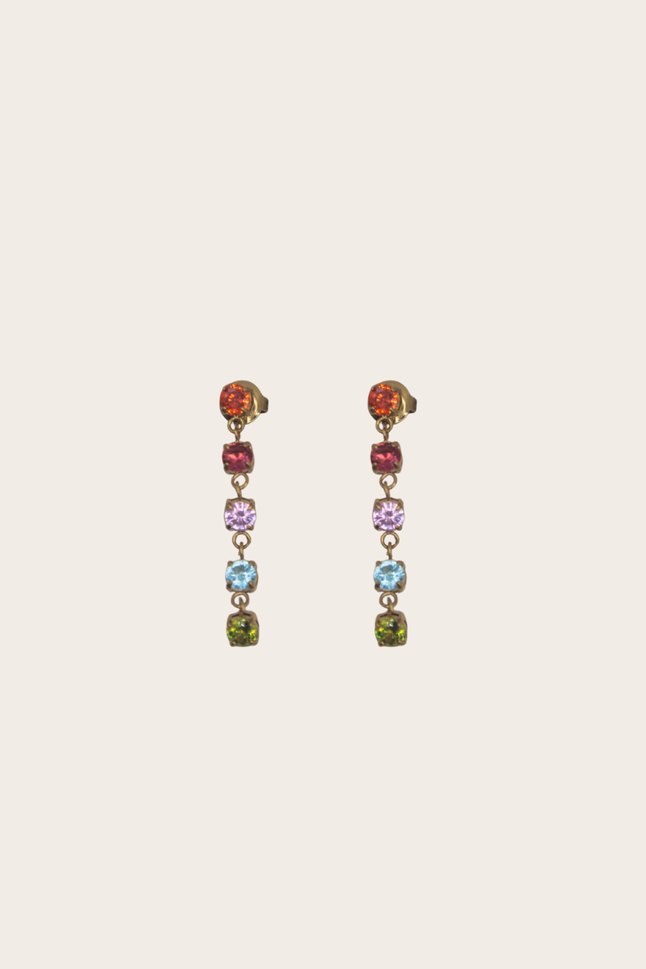 Ainhoa Earrings featuring colorful geometric drop accents