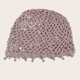 Glitter Pearls Pink Crochet Hat