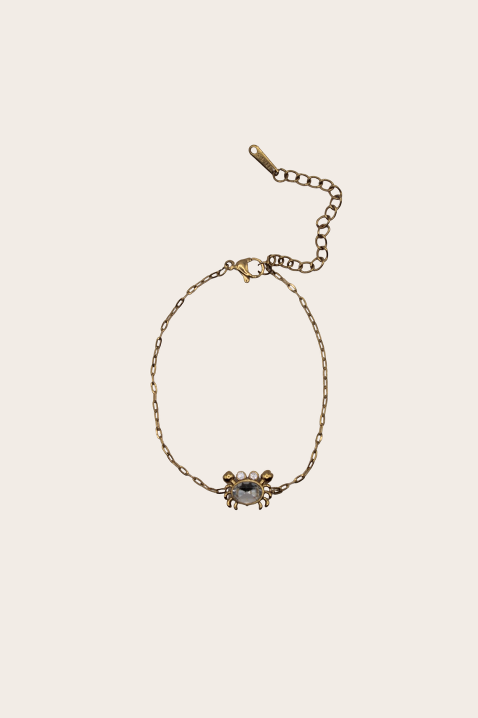 Diamond Crab Bracelet featuring a delicate chain with a crystal-accented crab charm