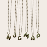 Bubble Paperclip Initial Necklace