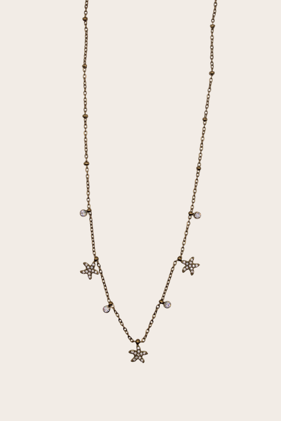 Dainty Starfish CZ Necklace with sparkling starfish detail