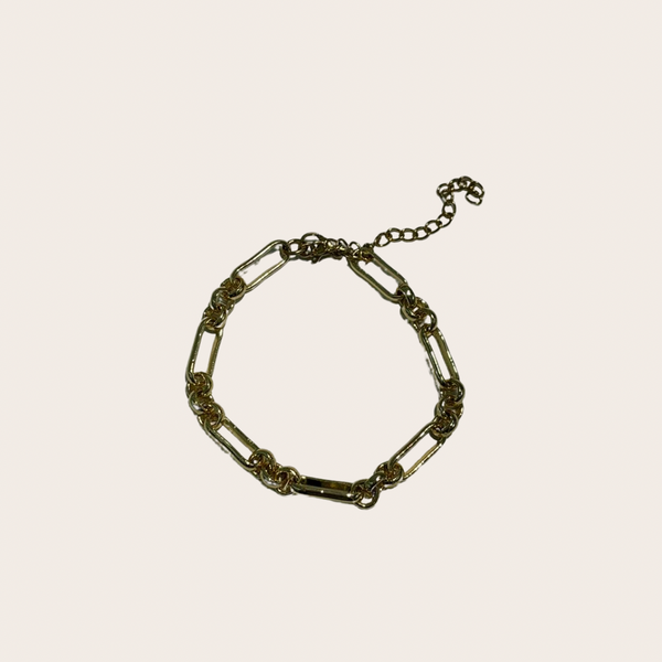 Charm Bar Bracelet Style - Chunky Rectangle and Circle Link